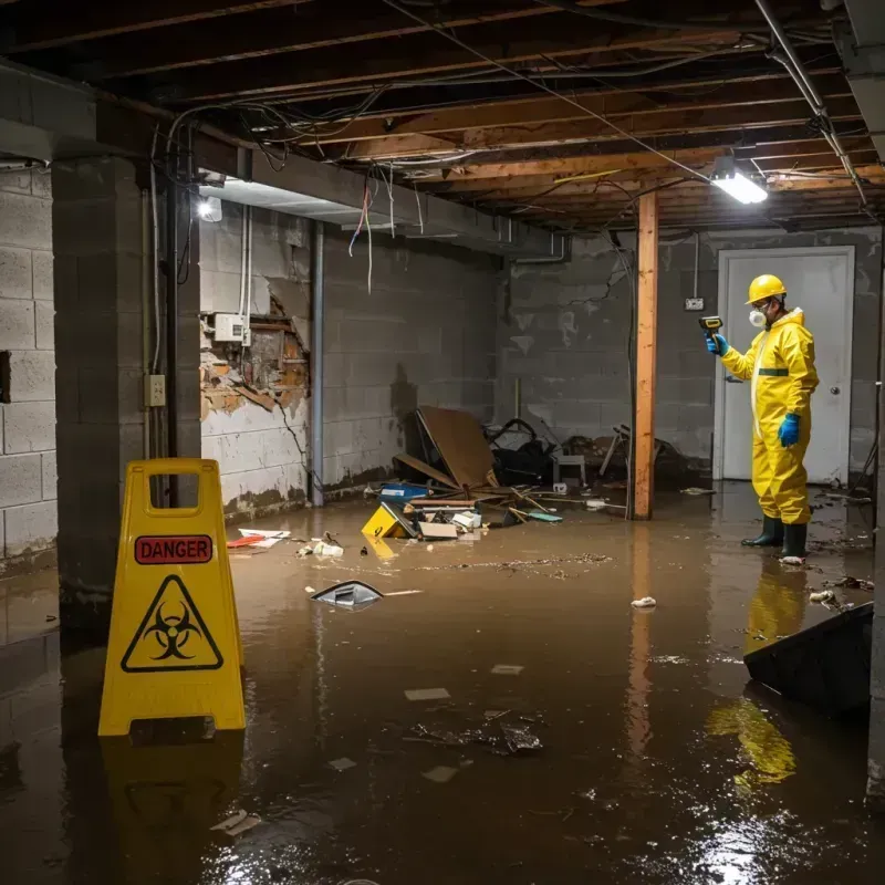 Flooded Basement Electrical Hazard in Wewoka, OK Property